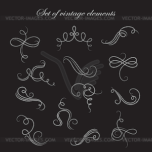 Set of vintage decorative elemets - vector clipart