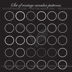 Set of round and circular decorative patterns - vector image