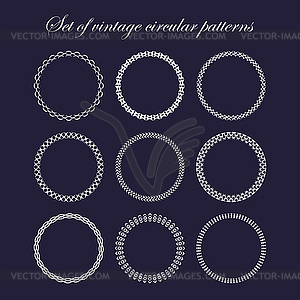 Set of round and circular decorative patterns - vector image