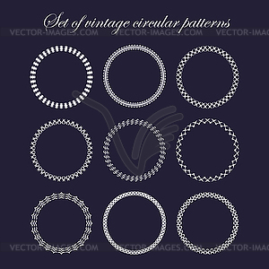 Set of round and circular decorative patterns - vector image