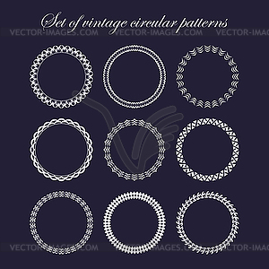 Set of round and circular decorative patterns - vector clipart