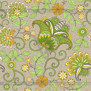 Seamless floral pattern - vector clipart