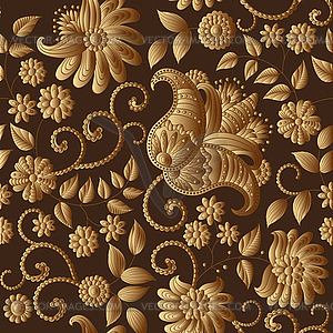 Floral gold pattern - vector EPS clipart