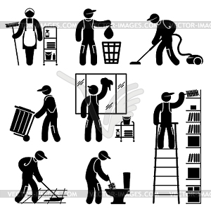 Peoples cleaning - vector clipart