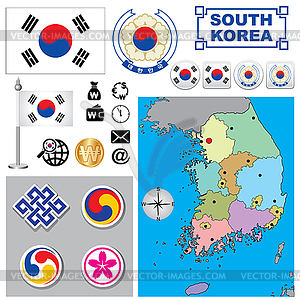 South Korea map - vector clipart