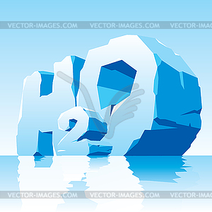 Ise water symbol H2O - color vector clipart