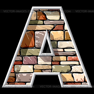 Stone letter A - vector clipart