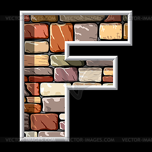 Stone letter F - vector clipart