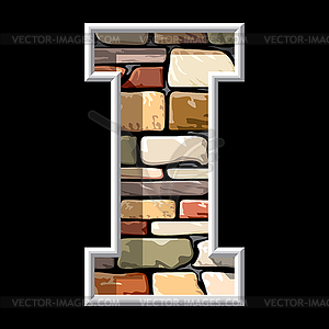 Stone letter I - vector clip art