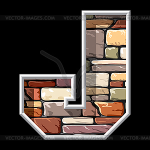 Stone letter J - vector clipart