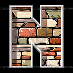 Stone letter N - vector clipart