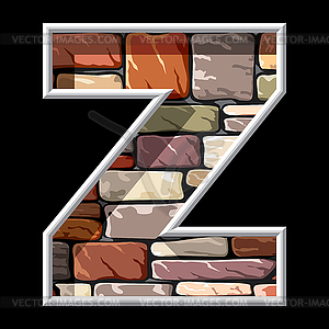 Stone letter Z - vector image