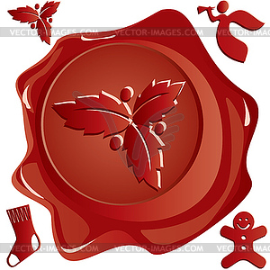 New Years postal wax - vector image