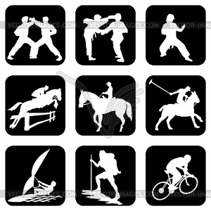 Hors and karate - vector clip art