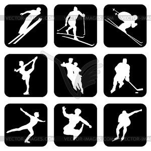 Wimter sport icons - vector clipart