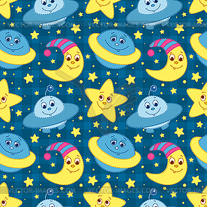 Children space pattern - royalty-free vector image