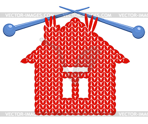 House knitted on spokes - vector image