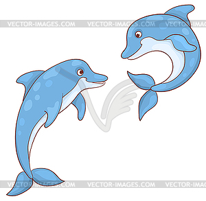 Two dolphins - royalty-free vector image