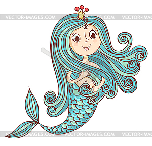 Mermaid princess - vector image