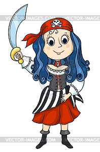 Pirat girl - vector clip art