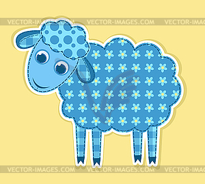 Cute patchwork sheep - vector clipart