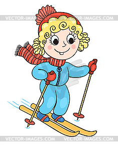 Happy girl in winter clothes - vector clipart