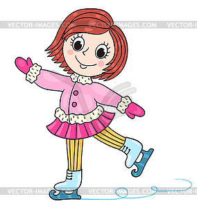 Happy girl in winter clothes - vector clipart