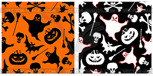 Halloween seamless patterns - vector clip art