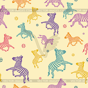 Cartoon zebra seamless - vector EPS clipart