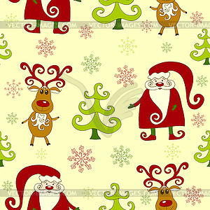 Yellow seamless christmas pattern  - vector image