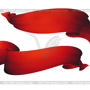 Red ribbon banners - vector clipart