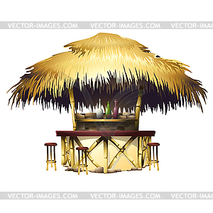 Tropical bungalow bar - vector image