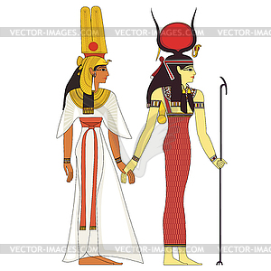 Isolated figure of ancient egypt god - vector clip art