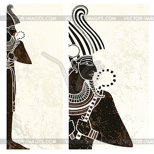 Template banner with ancient egypt symbol - vector image