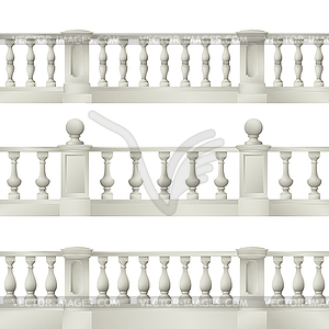 Outdoor and park elements : balustrade , decorative vas - vector image