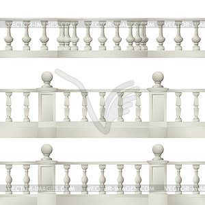 Outdoor and park elements : balustrade , decorative vas - vector clipart