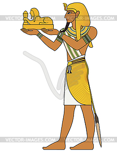 Pharaoh , egyptian ancient symbol, isolated figure of a - vector image