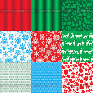 Different set of christmas backgrounds  - vector image