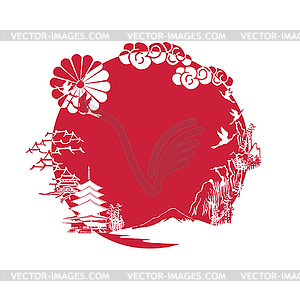 Miniature symbolizing Japan - vector clipart