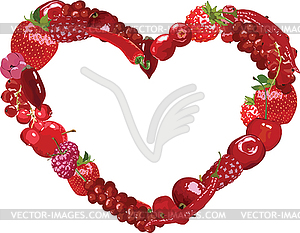 Heart of berries - vector image