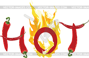 Hot of the peppers - vector clip art