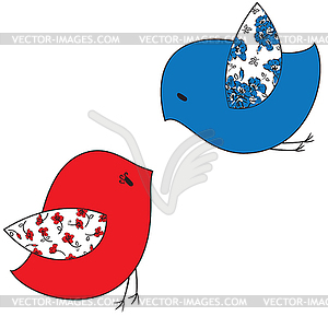 Two stylized birds - vector clipart