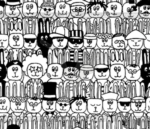 Seamless pattern with rabbits - vector image