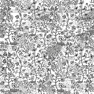 Seamless pattern with birds - vector image