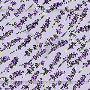 Seamless pattern with lavender - vector clip art