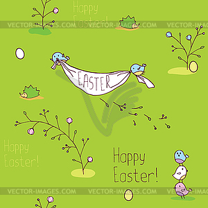 Green Easter background - vector image