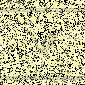 Seamless pattern with a bicycle - vector image