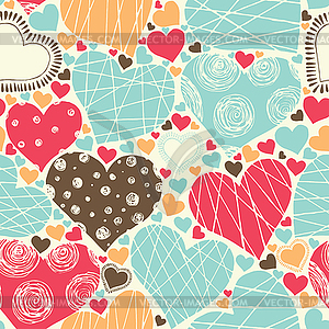 Seamless pattern with hearts - vector image