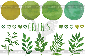 Зеленый набор для дизайна - графика в векторном формате