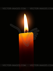 Yellow candle - vector image